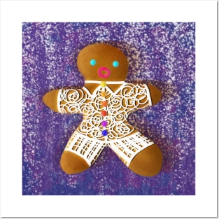 Gingerbread person man Posters and Art